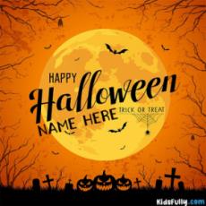 Happy Halloween Wish Card With Name